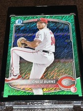 Chase Burns 2025 Bowman BCP-122 Green Shimmer Refractor  /99 Cincinnati Reds