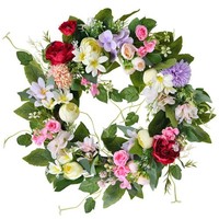 FrüHlingskranz HaustüR KüNstlicher Blumenkranz Dekoration Fenster Sommer 40 Cm