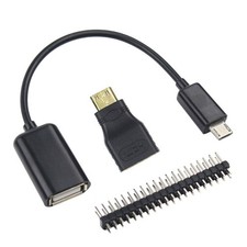 3 IN 1 Micro USB Cable Header HDMI to HDMI Adapter for Raspberry Pi Zero W