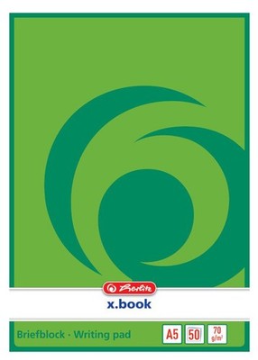 Herlitz Briefblock x.book A5 ungelocht 50 Blatt blanko