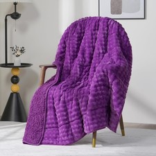 Cottonblue 15lbs Weighted Blanket Bubble Fleece Plush Sherpa Heavy Warm