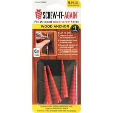Screw-It-Again #2 to #16 Thread x 2 In. Red Plastic Wood Anchor (4-Count)