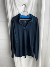 Men's Nike Running Dri Fit 1/4 Zip Pullover Shirt Size Large XL Navy Blue 0464
