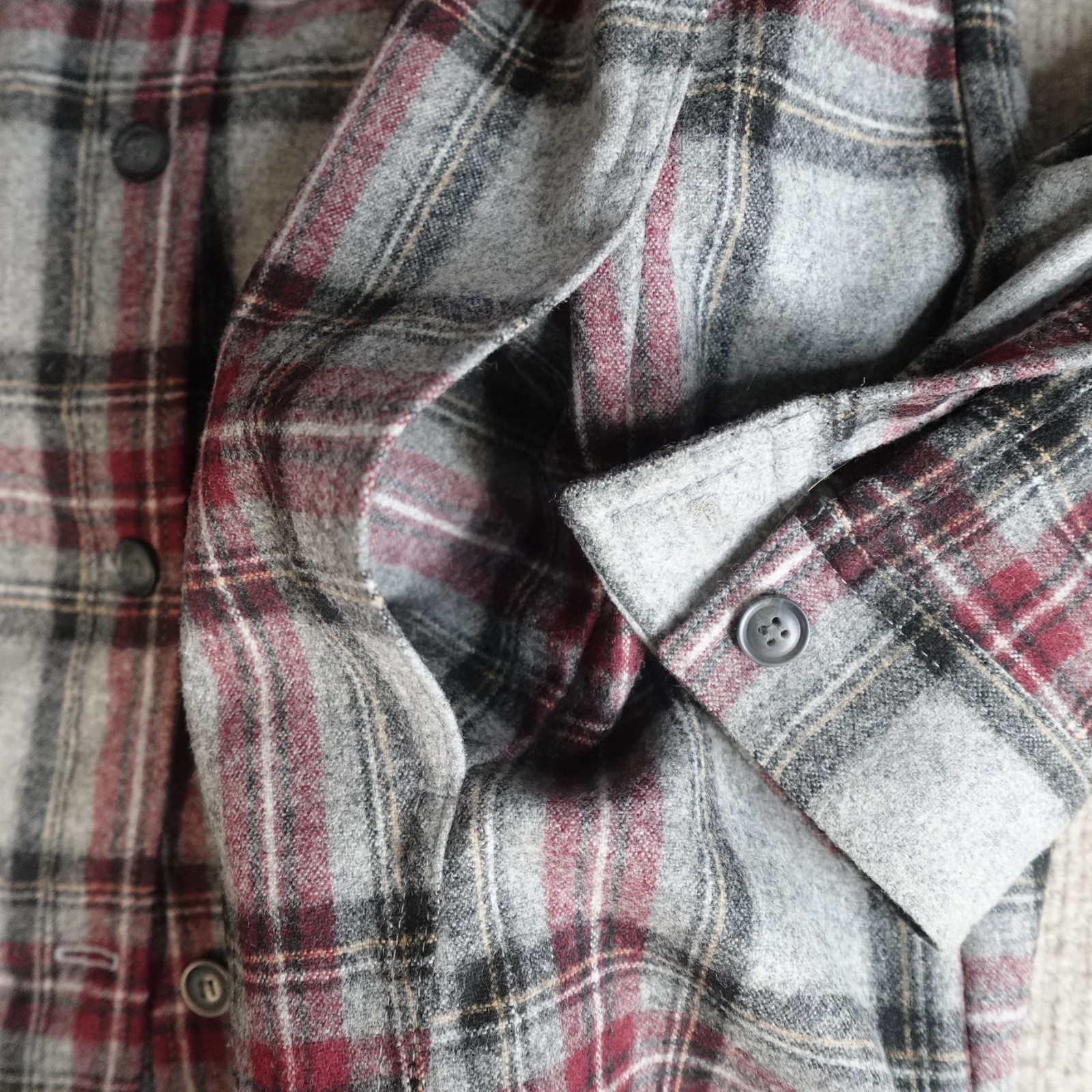 Pendleton Womens Jacket Medium Gray Plaid Wool Bu… - image 8