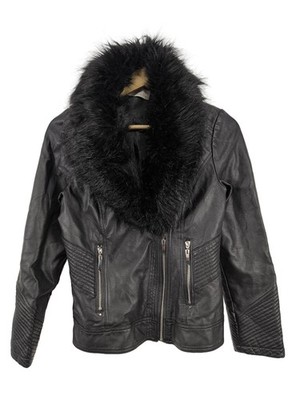 WALLIS Kunstlederjacke Damen Jacke Gr. DE 38 schwarz Casual-Look