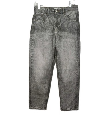 Bershka Denim Mom Jeans Women's Size 4 Light Gray 90's Inspired High Rise