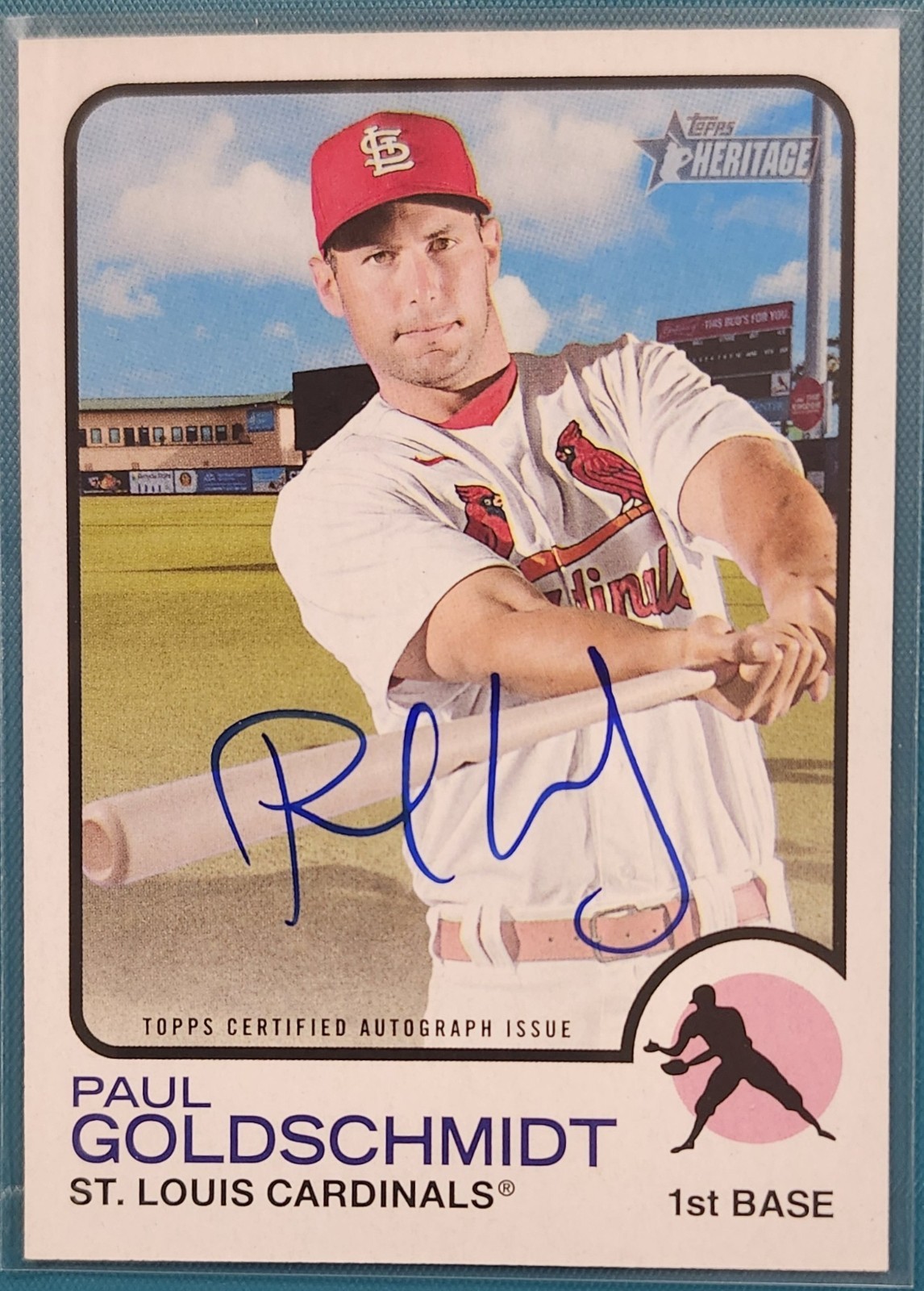 Paul Goldschmidt - 2022 Topps Heritage Real One Autograph #ROA-PG Cardinals