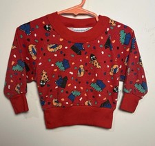 Vintage Fisher Price Dinosaur Crewneck Sweatshirt Colorblock Retro 9-12 months