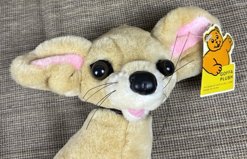 Vintage Goffa Int'L Corp Plush Animal CHIHUAHUA DOG 9” tan Large Eyes with TAGS - Picture 5 of 13