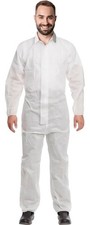 Disposable Coveralls Medium 60 GSM SMS Painters Suit 5 Pack Elastic Wrists