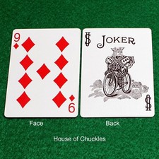 9 of Diamonds / BW Joker - Double Face - Double Face, Bicycle Printed Gaff Card