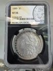 1889 Morgan Silver Dollar $1 NGC VF 35 Black Case
