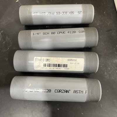 Dionne-D CPVC CRV114X6 Sch 80 Nipple 1-1/4  x 6  Male Threaded Pipe W21 Lot Of 4