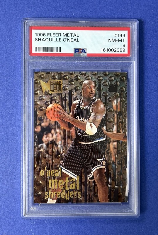 1996 Fleer Metal Shaquille O’Neal Orlando Magic #143 PSA 8 NM-MT