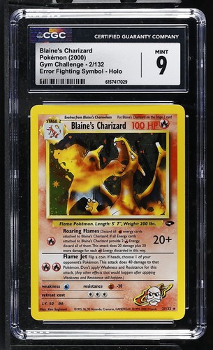 Blaine's Charizard (Unlimited) graded CGC 9 for sale on eBay