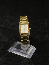 Coach Swiss Quartz W003B Gold Tone Stainless Steel Rectangular Style Watch