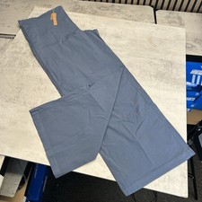 SKIMS Cotton Poplin Pants Harbor Blue Womens Size M Wide Leg