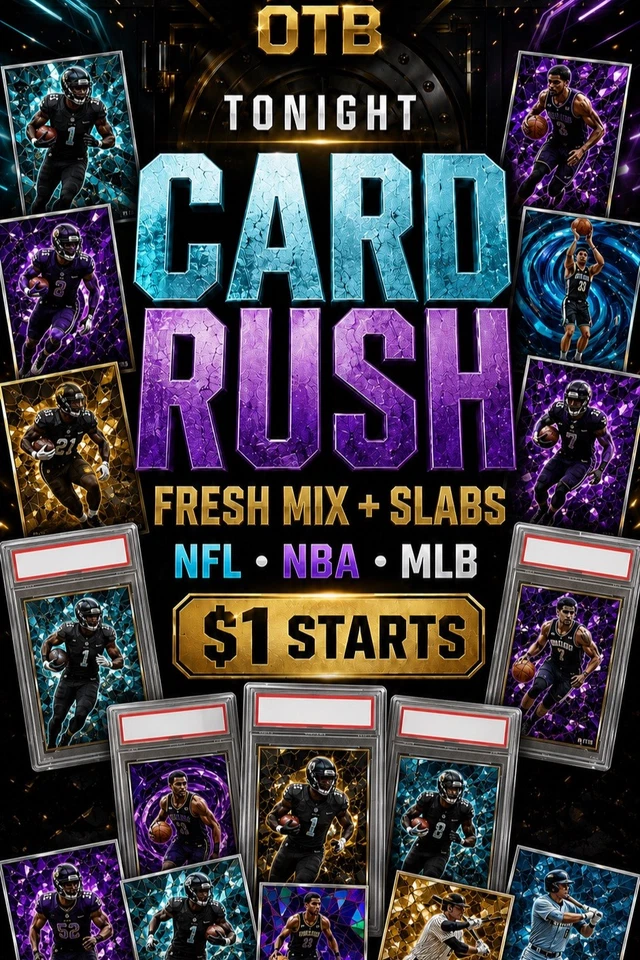 CARD RUSH! Fresh NFL & NBA • Slabs • Numbered• Patches • Autos – $1 Starts
