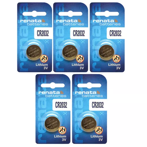 5 x Renata CR2032 Batteries, Lithium Battery 2032 | Shipped from Canada