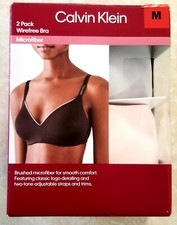 Calvin Klein 2 Pack Wirefree Bra Microfiber-M-