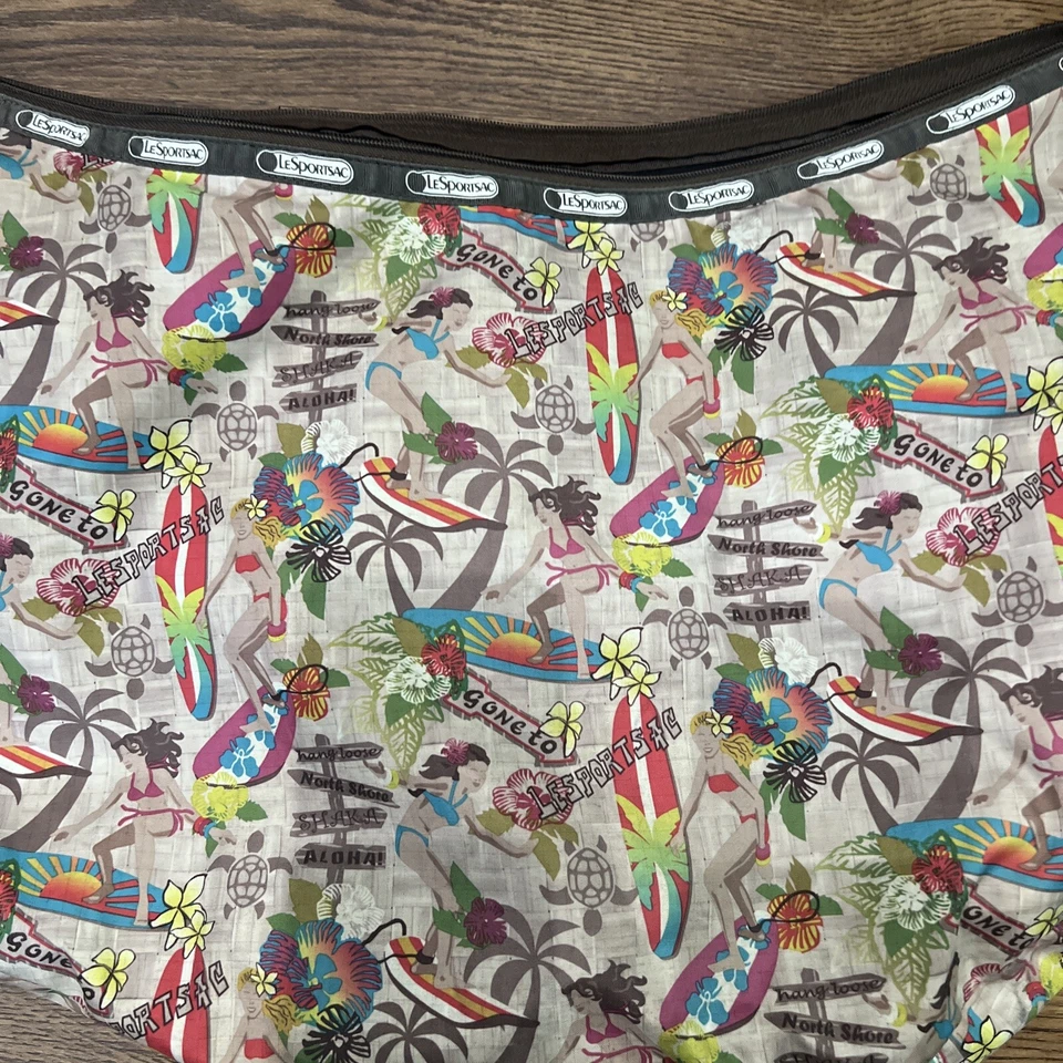 RARO Bolso Cartera Bolso de Lona LeSportsac Hawaii “Surfer Chick” Foto 2 de 4