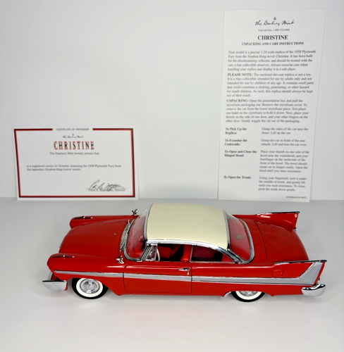 Danbury Mint Christine Red 1958 Plymouth Fury 1:24 Diecast with Paperwork