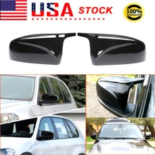 For BMW X5 X6 E70 E71 2007-2013 M Style Side Wing Mirror Cover Caps Glossy Black