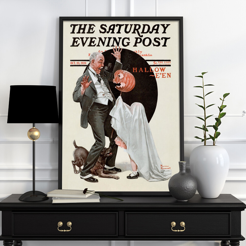 Canvas Art Print Painting Norman Rockwell Halloween Home Wall Decor