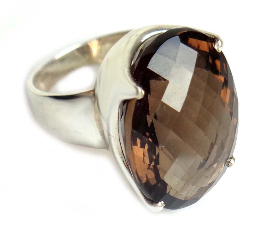 Rauchquarz Ring 925er Silber Gr. 56 silbern glänzend + Box ARV10