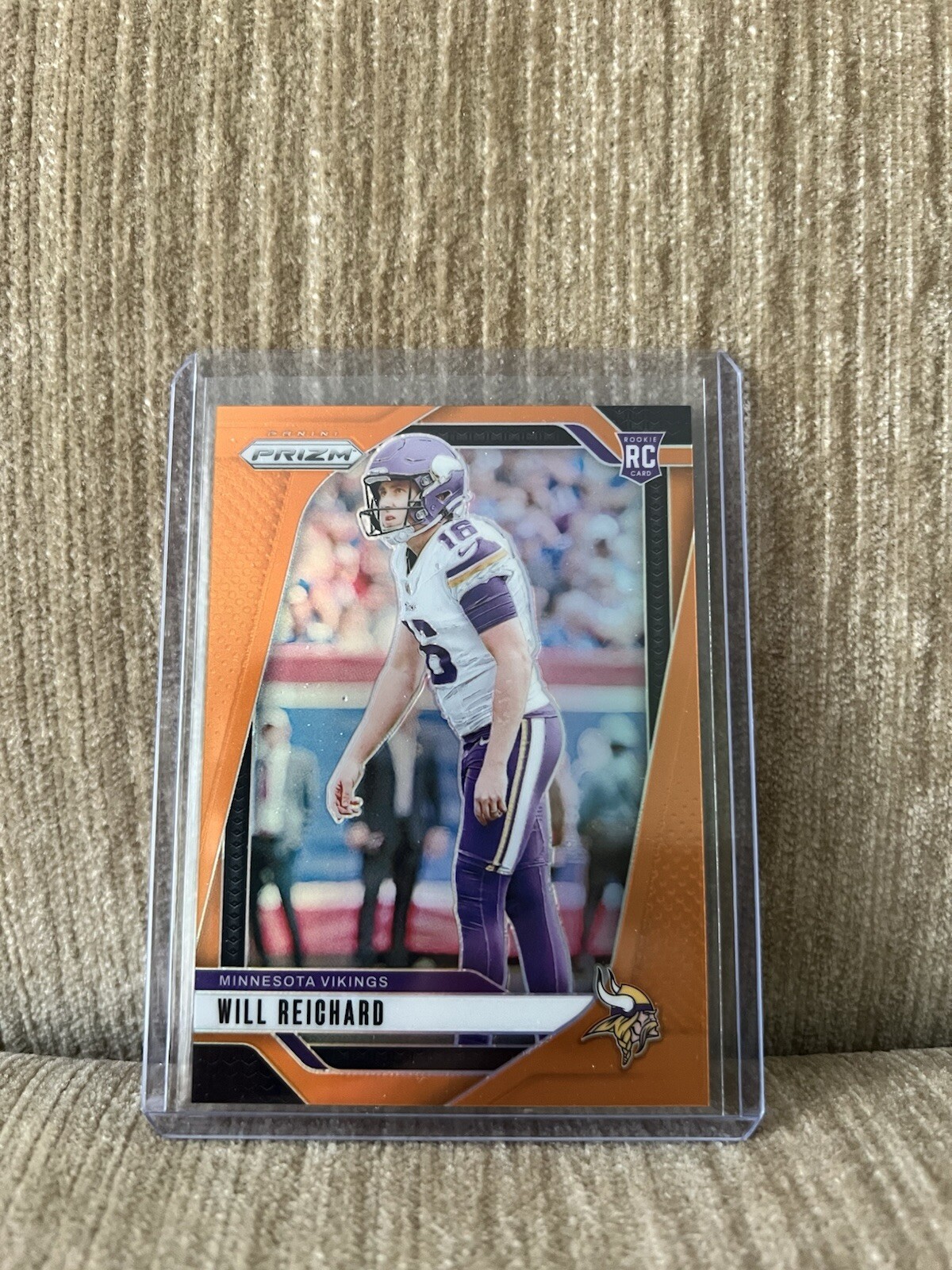 2024 Panini Prizm Football Will Reichard RC #396 Rookie Orange /249 Vikings