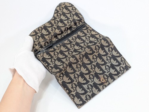 Christian Dior Saddle Trotter Wallet Purse Canvas Navy - Picture 17 of 22
