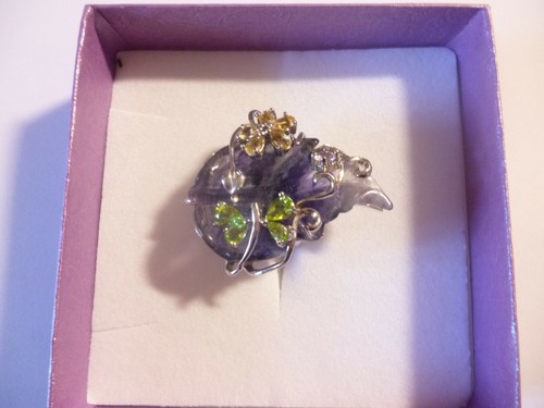 Stamped Silver 925 Fairy Garden Ring Of Flowers & Leaves Size M - Picture 2 of 12