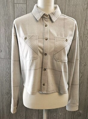 Thread And Supply Auria Crop Jacket Gray/beige Sz Small