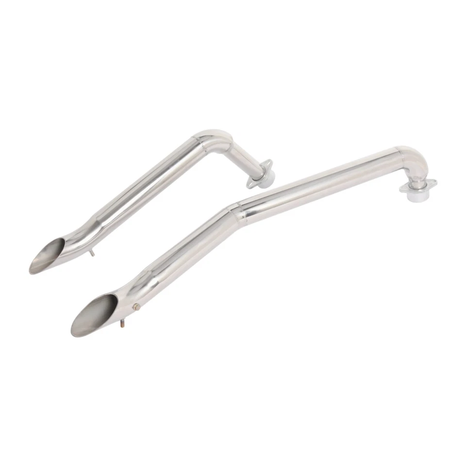 Chrome Slash Exhaust Pipes System For Honda Shadow 1100 VT1100 Spirit Sabre Ace - Image 2 of 4