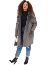 Simply Be Longline Suedette Coat - Uk 16 - Womens