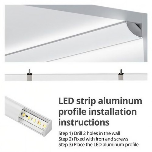 Profil für Montage Streifenleuchten LED Aluminium 1m Kanal Diffusor Abdeckung V-Form - Bild 9 von 10