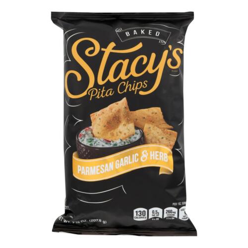 Stacy's Pita Chips Parmesan Garlic & Herb - Case Of 12 - 7.33 Oz.