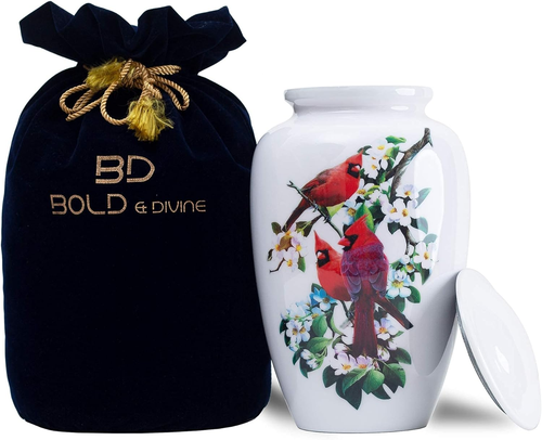 Red Cardinal Cremation Urn | Human Ashes Adult Memorial Urn, Burial, Funeral Cre - Picture 10 of 12