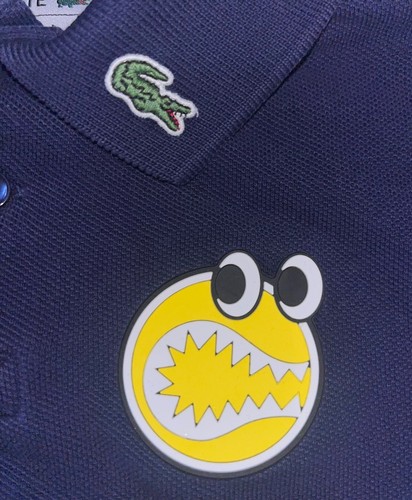 LACOSTE x YAZBUKEY BOYS NAVY BLUE POLO SHIRT SIZE 5 EXCELLENT COND LD - Picture 2 of 4