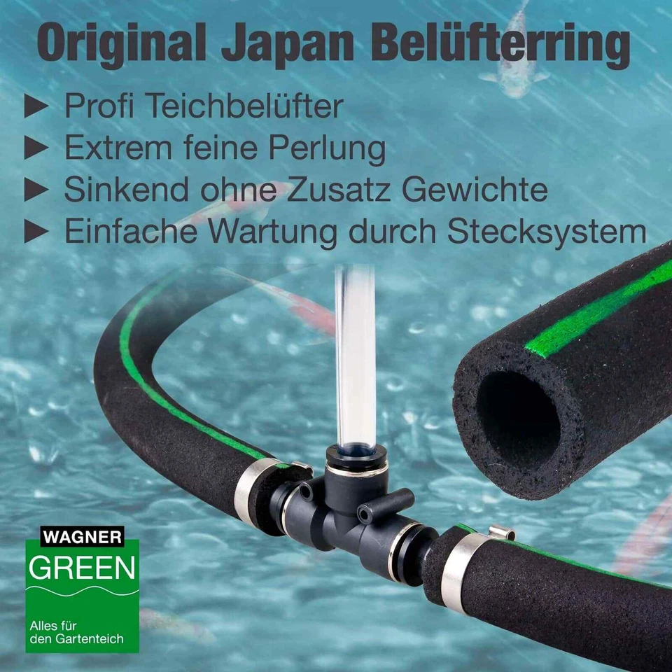 Anello Aeratore Giapponese, Koi Stagno Scarico Tubo Aria Ossigeno - Immagine 2 di 4
