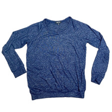 Buffalo David Bitton Womens Blue Heather Crew Neck Pullover Sweatshirt Sz SMALL