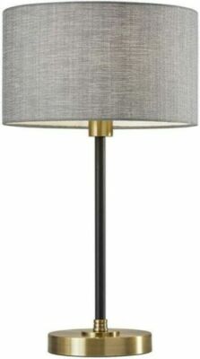 Adesso 4206-21 Bergen Table Lamp GREY and Antique Brass