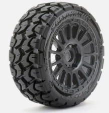 Powerhobby 1/8 Buggy Tomahawk BELTED Tires Mounted 17MM Radial Wheels (2)