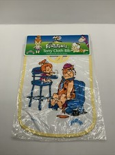 NEW 1994 FRED ,PEBBELS THE FLINTSTONES TERRY CLOTH BABY BIB HANNA BARBERA