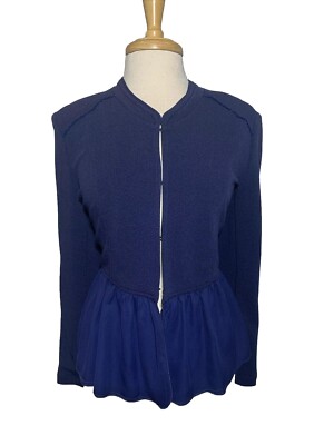NWT Kate & Rosy Peplum Navy Blue Jacket Size Large Zip Front Career Wear