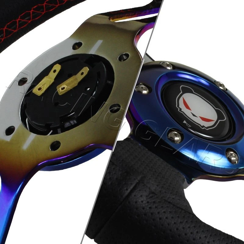 350 ММ 3-СПИЦЫ DRIFT ГОНКИ ТИТАНА КРАСНЫЙ ПРОШИТЫЙ ЧЕРНЫЙ КОЖАНЫЙ РУЛЬ - Изображение 2 из 3