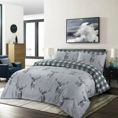NIGHT NEST Animal Print Duvet Cover 100% Egyptian Cotton Quilt Stag Bedding Set Double King