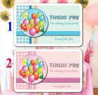 21 Personalised Birthday Party Bag Stickers Sweet cone Labels Balloons