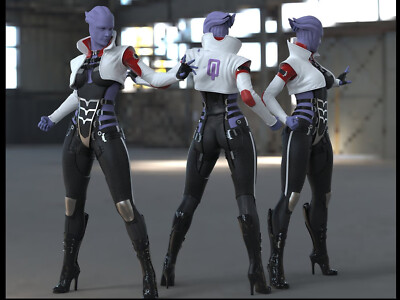 Aria T'Loak 3D Printed Figure, Unpainted Mass Effect Model Kit, Pirate Queen