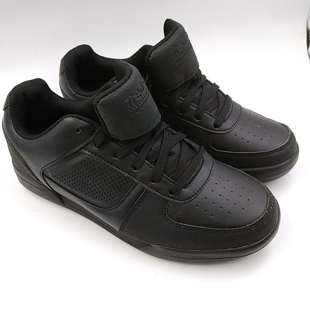 Tredsafe Unisex Kids Black Leather Slip Resistant Casual Sneakers Shoes  Size